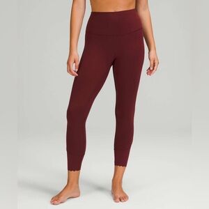 Lululemon Align Scalloped Hem Pant Merlot Size 2 Rare Wine Red Yoga Legging